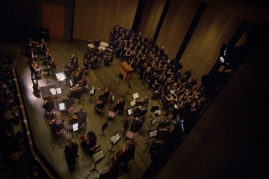Whitewater Symphony Orchestra performing in Young Auditorium