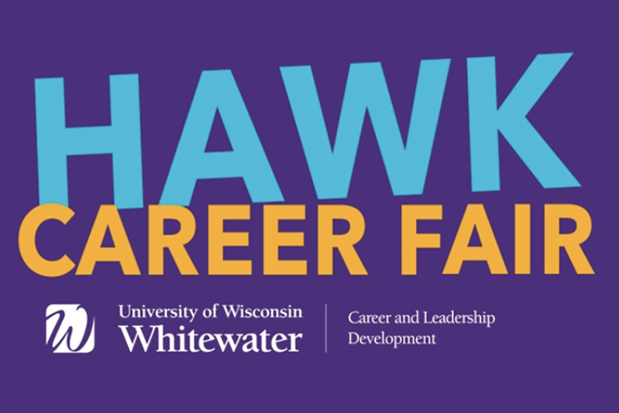 Haek Career Fair graphic on a purple background.