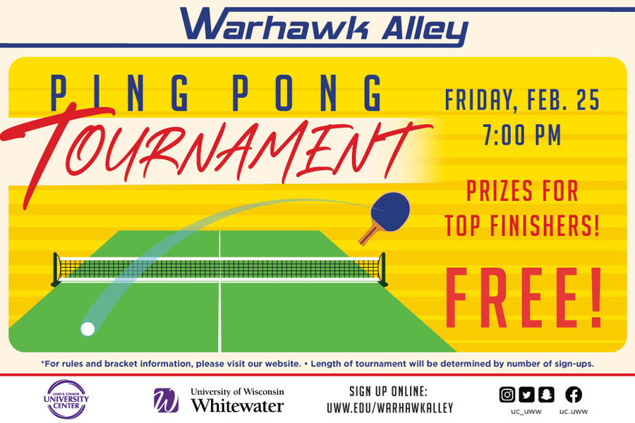 Ping pong tournament graphic.