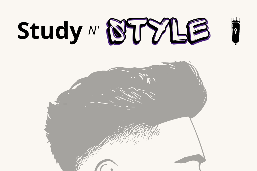 Study N Style black and white graphic.