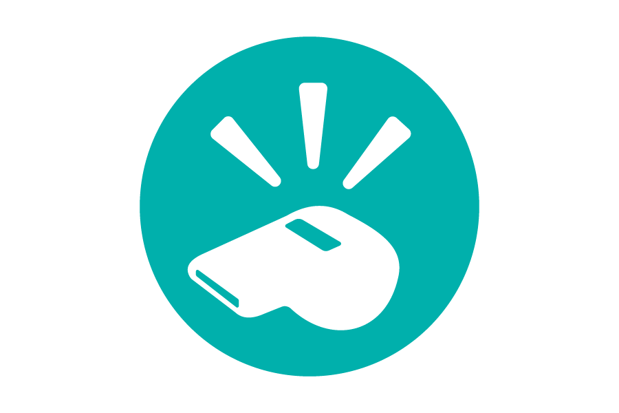 Whistle icon with teal background