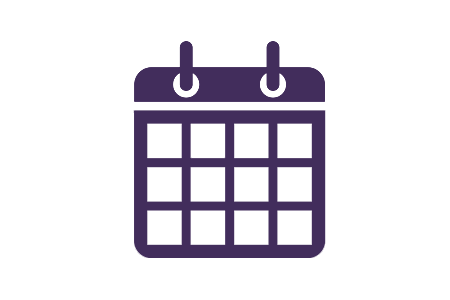 Purple icon of a calendar
