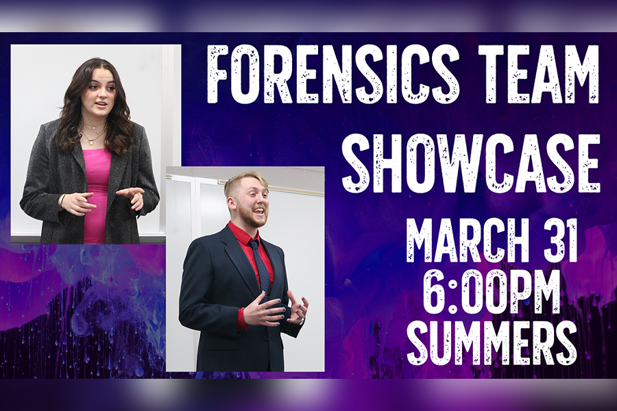 Forensics team showcase with two forensics members.