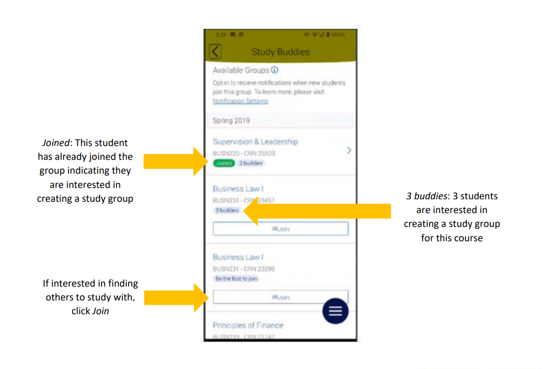Navigate Student app - Study Buddies