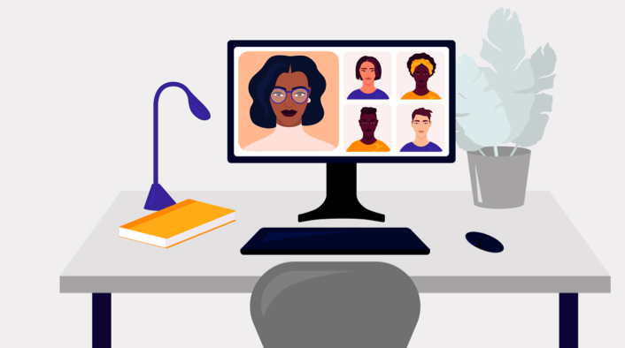 Graphic art of a zoom meeting