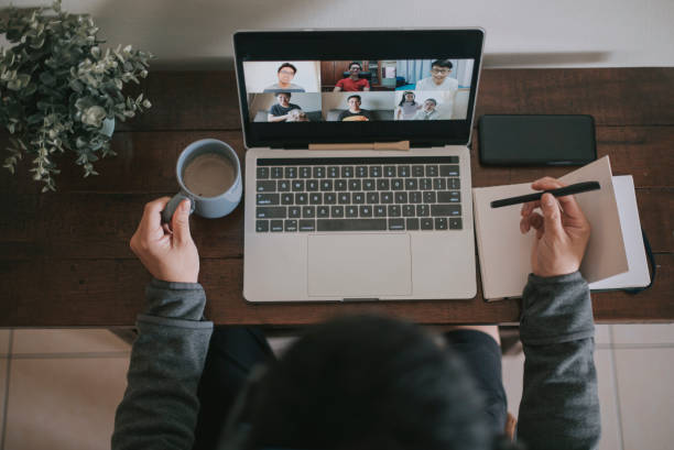 User on a zoom call
