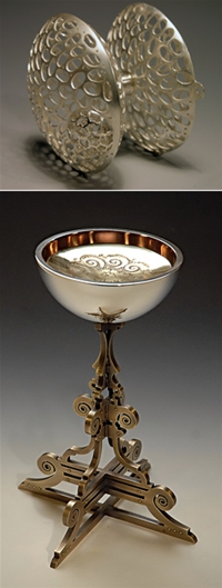 Top: 'Oscillation' by Teresa Faris; Bottom: 'Standing Cup' by Linda Threadgill