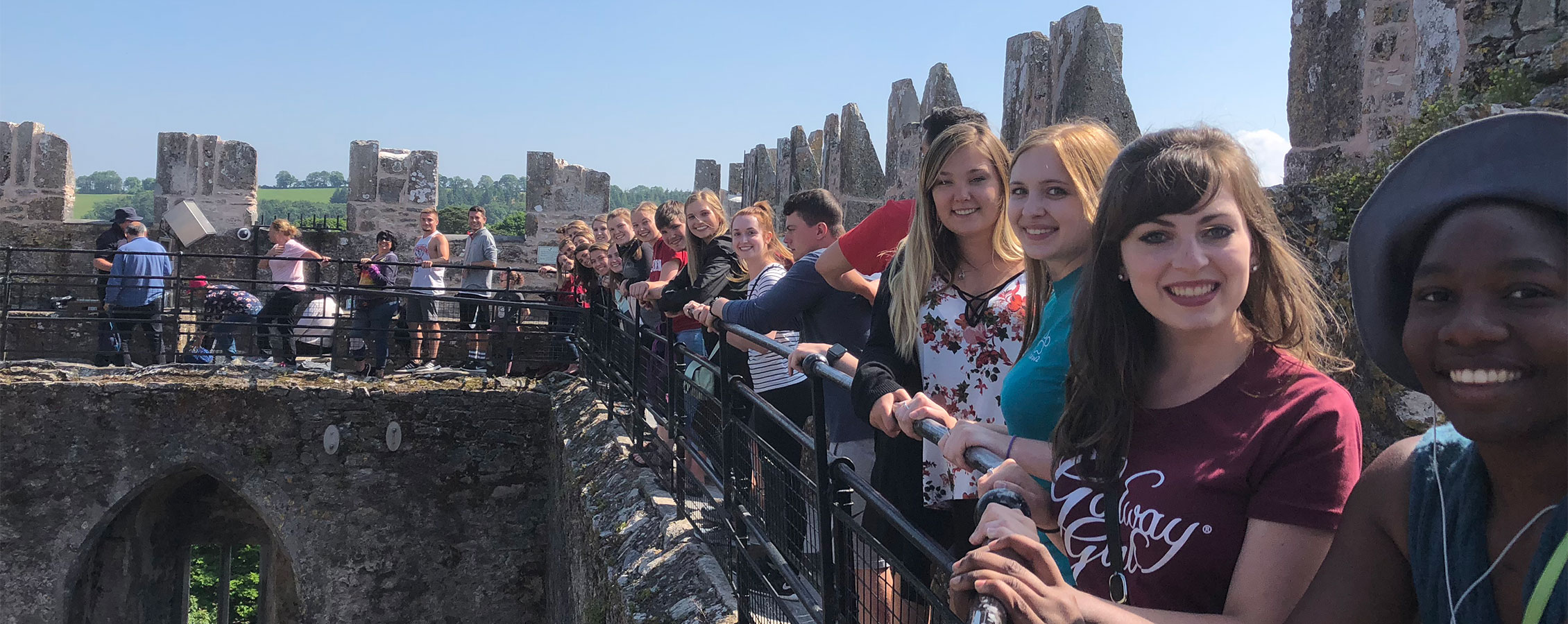 Communication students from UW-Whitewater visit the Blarney Castle in Ireland.