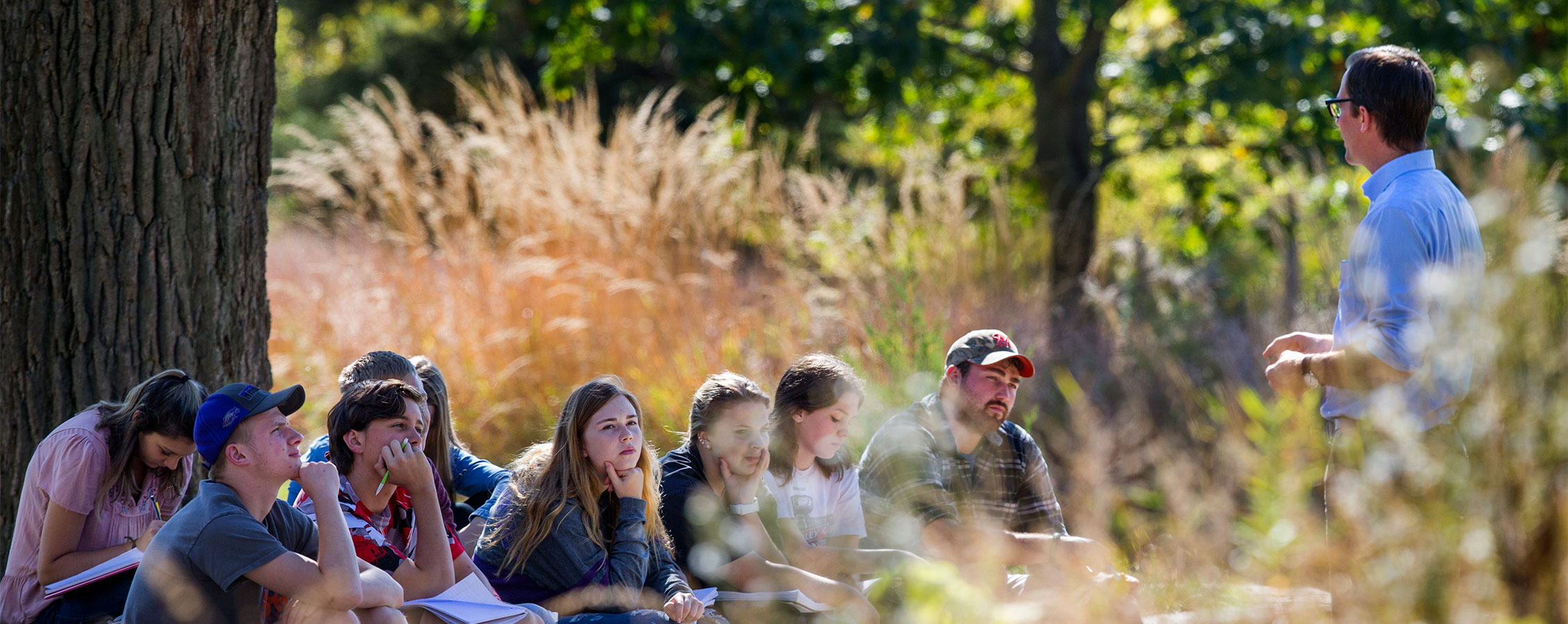 Students enjoy class learning outdoors at UW-Whitewater