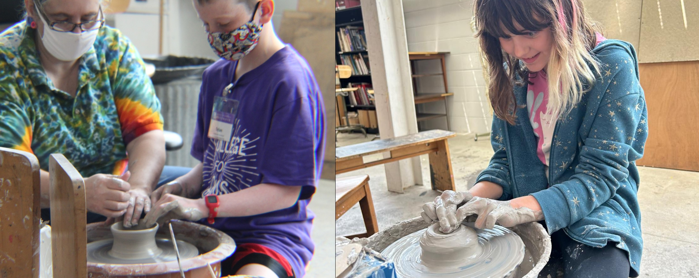 Children doing pottery