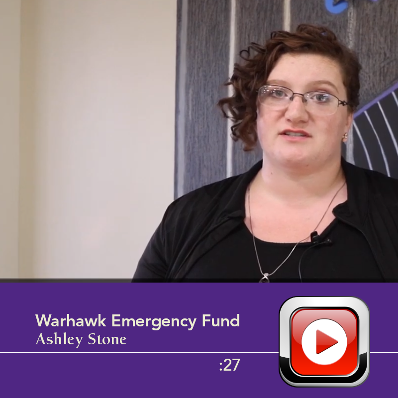 Warhawk Emergency Fund video thumbnail featuring Ashley Stone