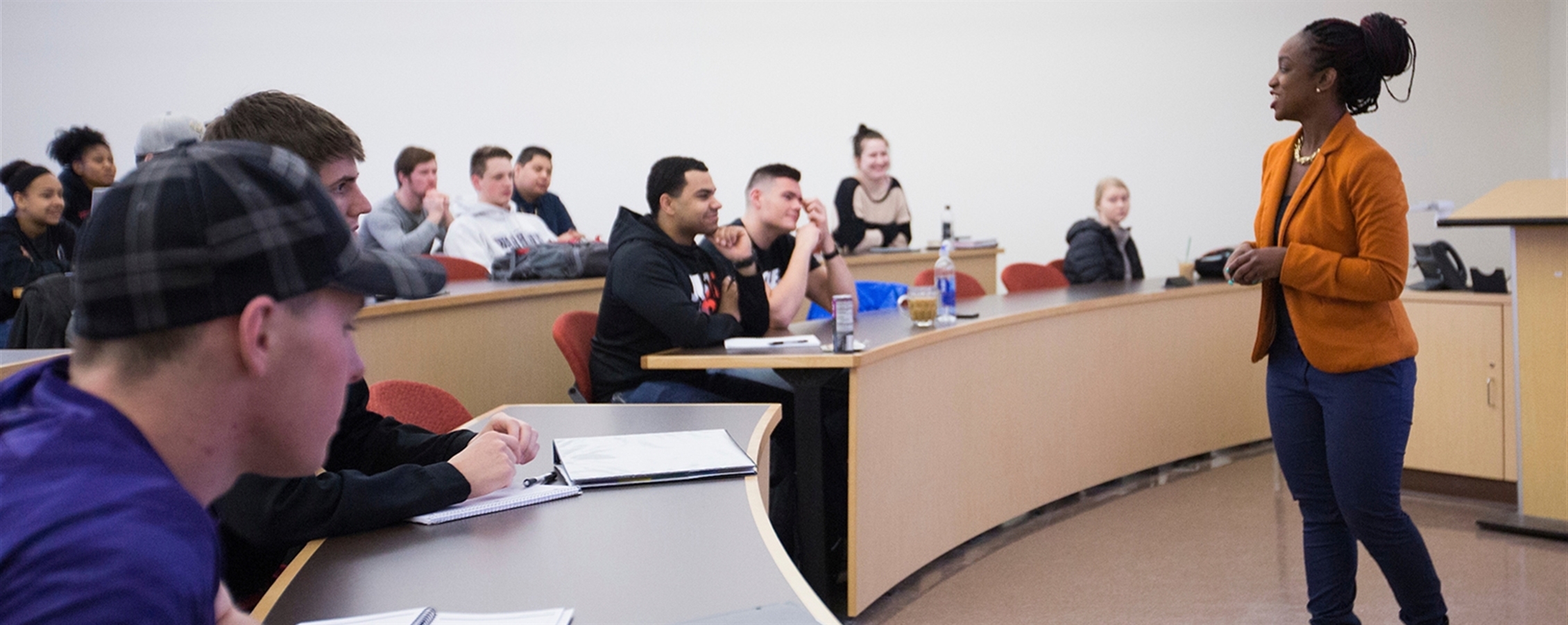 Presentation in front of a classroom of students