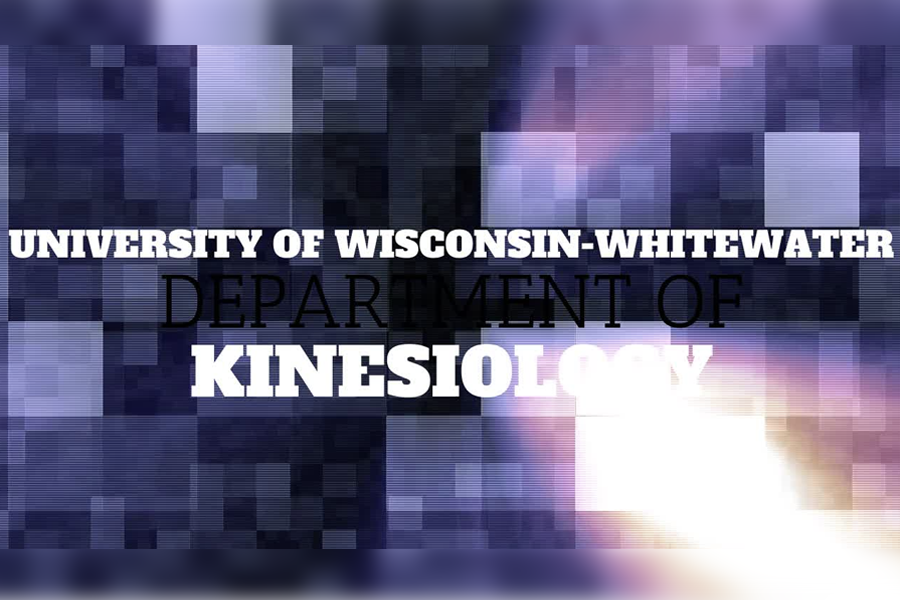 A black and purple graphic that says University of Wisconsin-Whitewater Kinesiology.