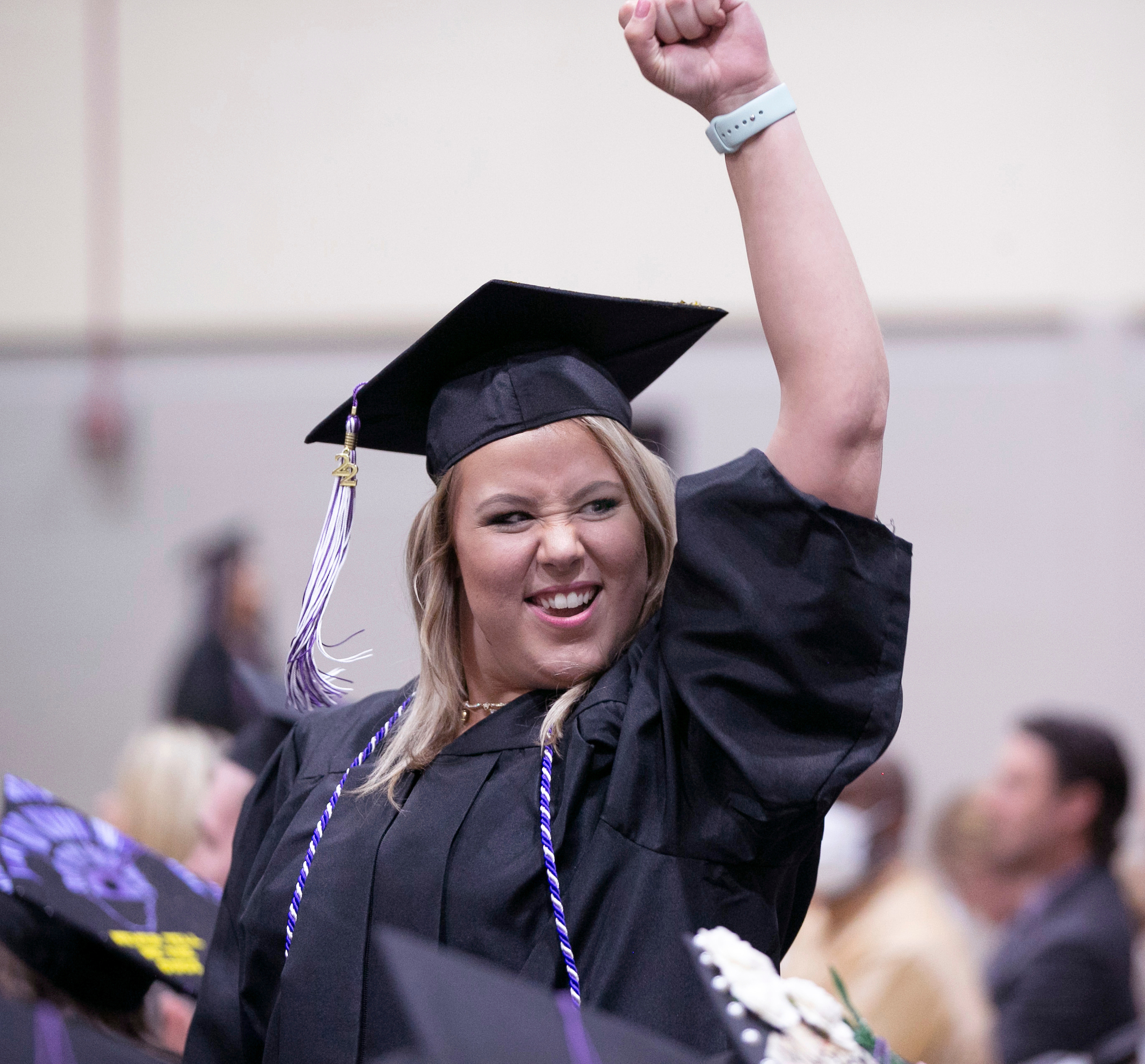 Woman celebrating at graduation