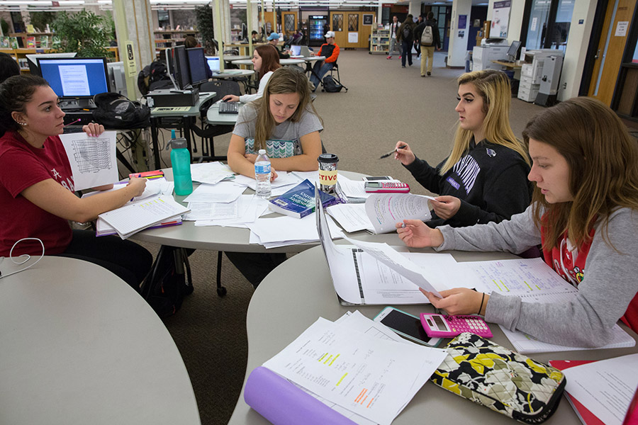 Students engaging in study at UW-Whitewater