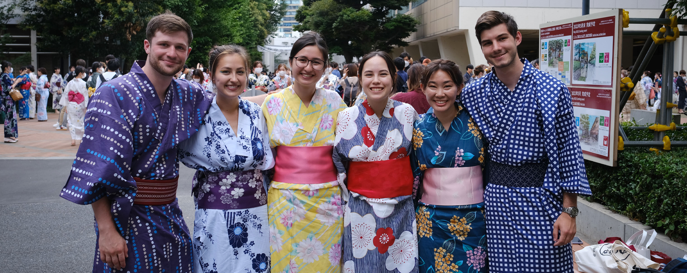 Students pose for a picture while in Japan.