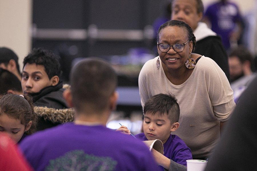 Teacher in a classroom with children