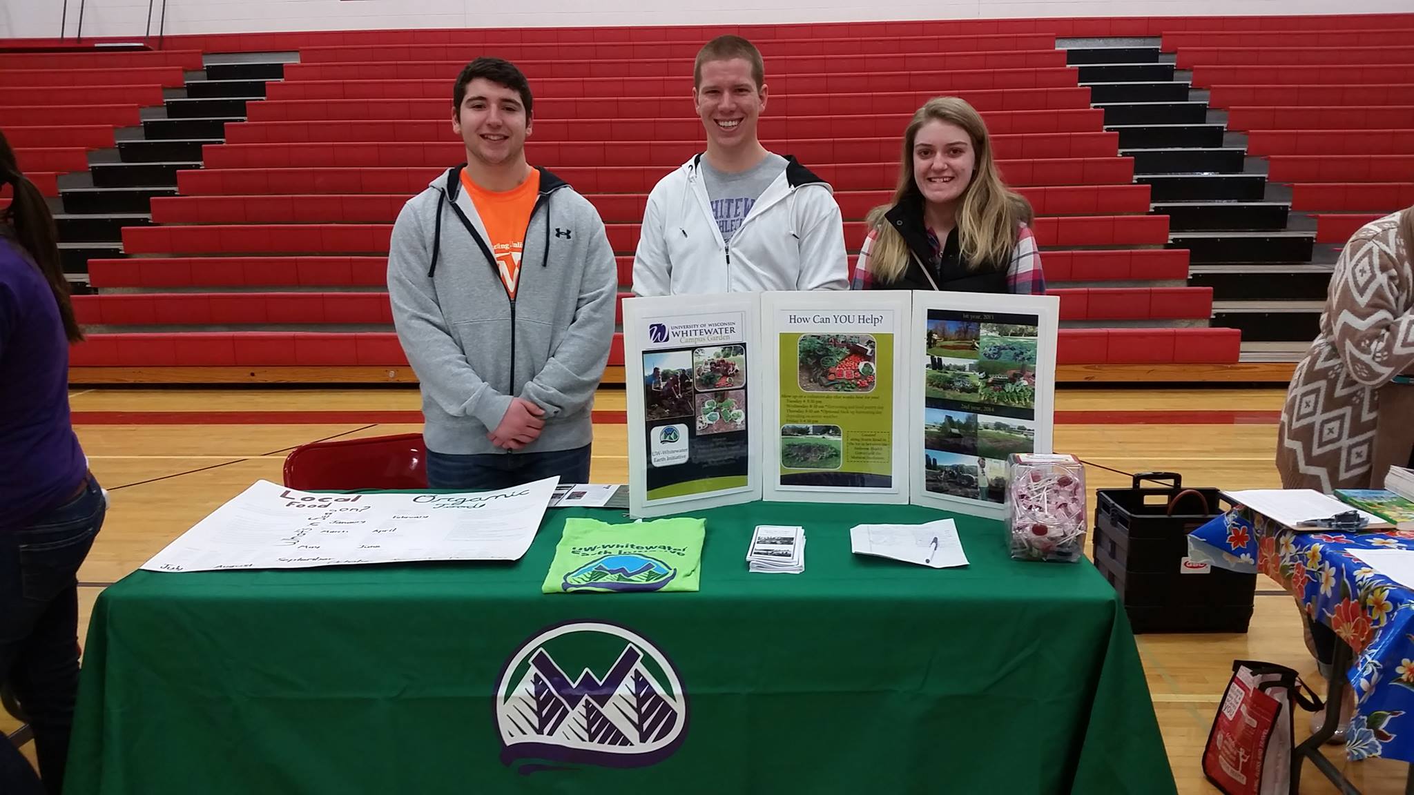 students at a booth