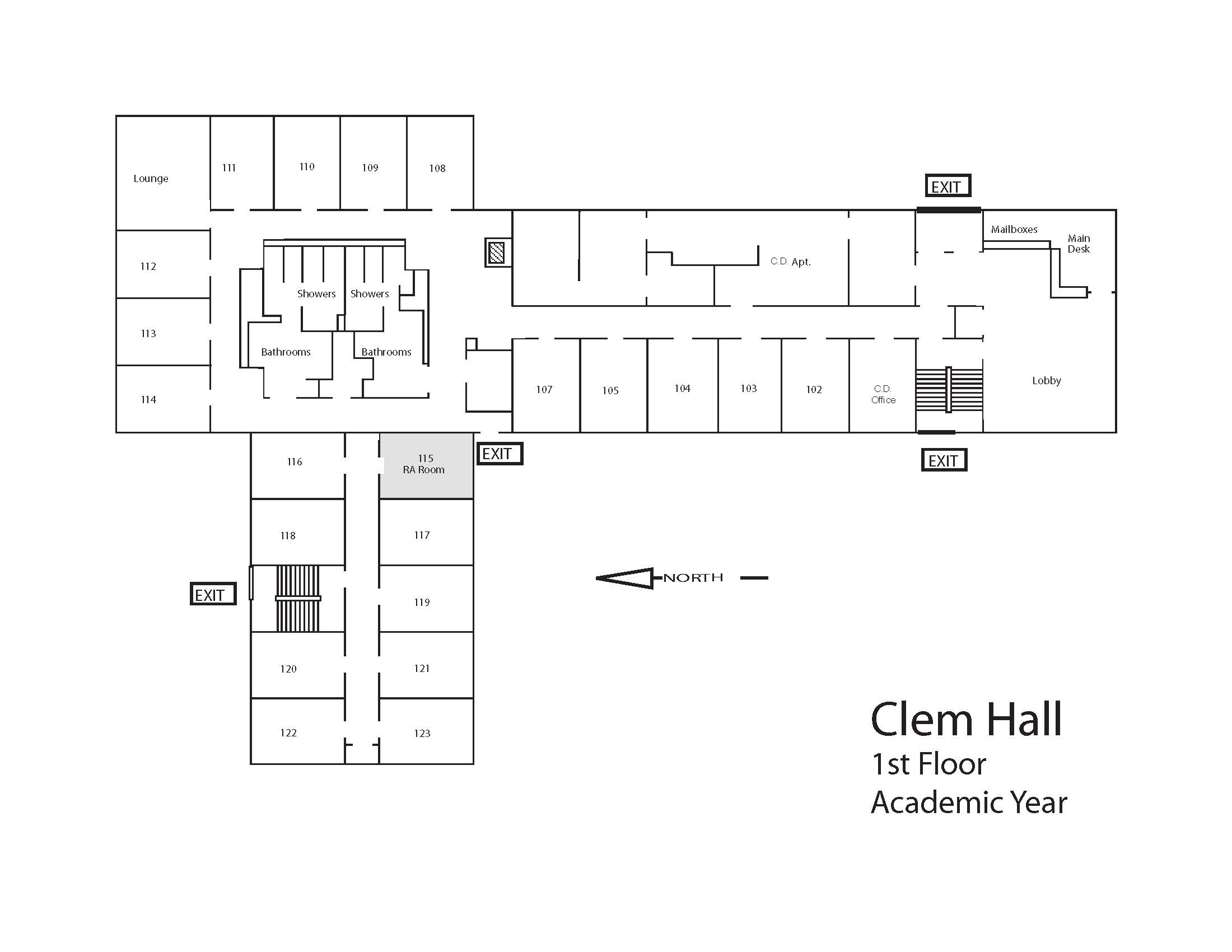 Clem Hall First Floor Floor Plan