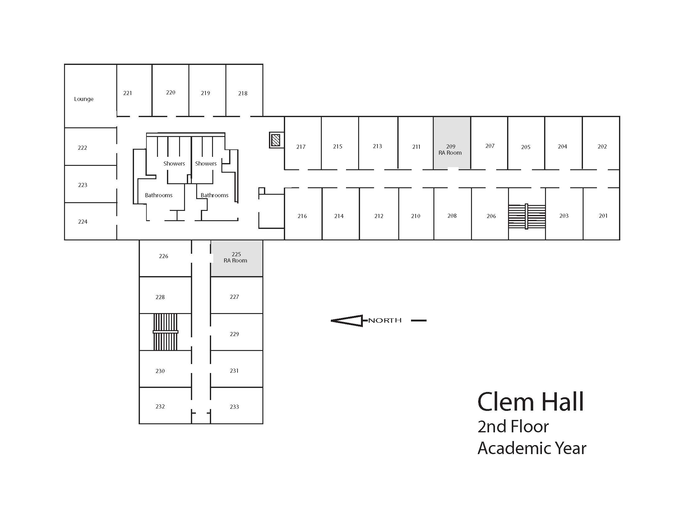 Clem Hall Second Floor Floor Plan