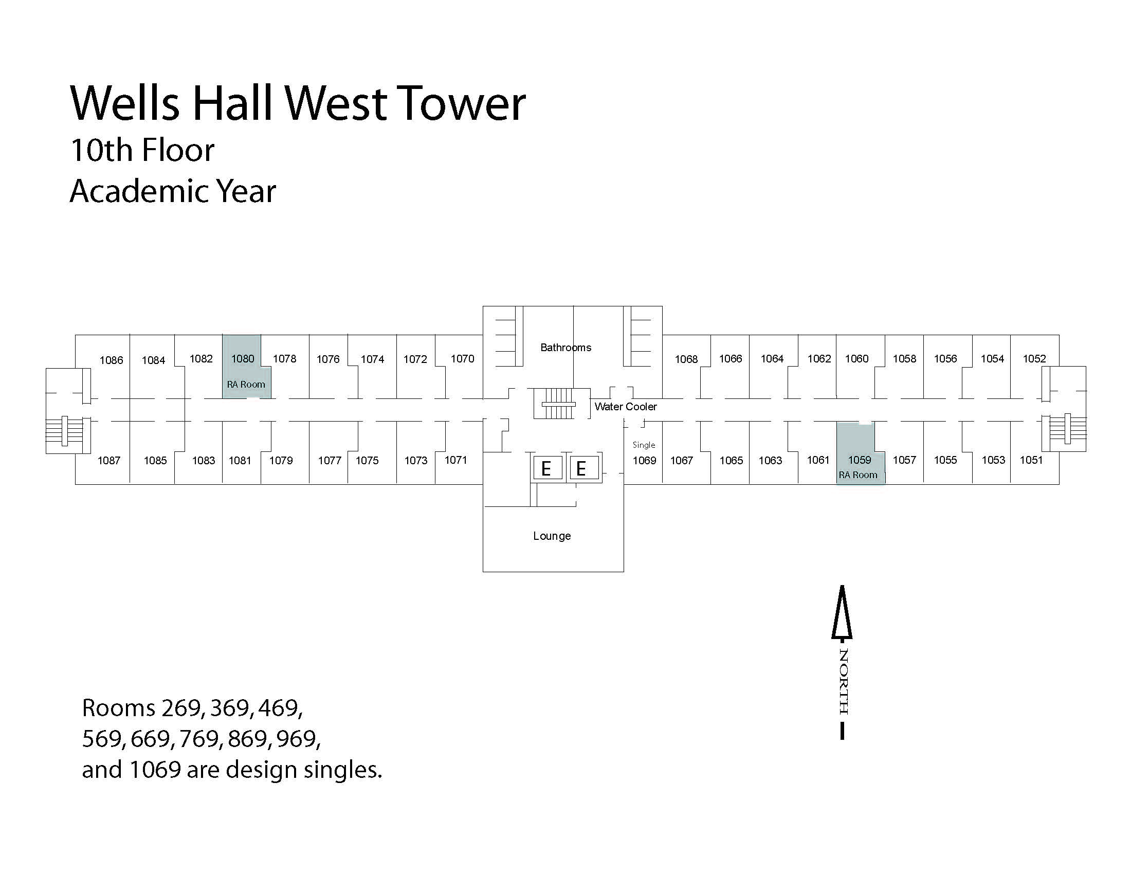 Wells Hall west tower 10 floors