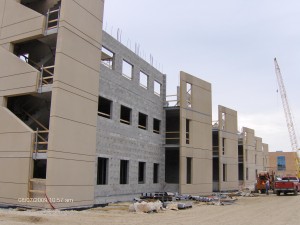 Starin Hall while being constructed