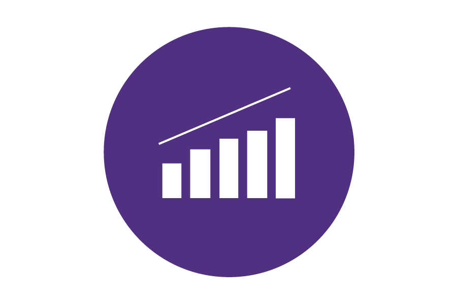 Icon of 5 vertical bars getting taller from left to right.