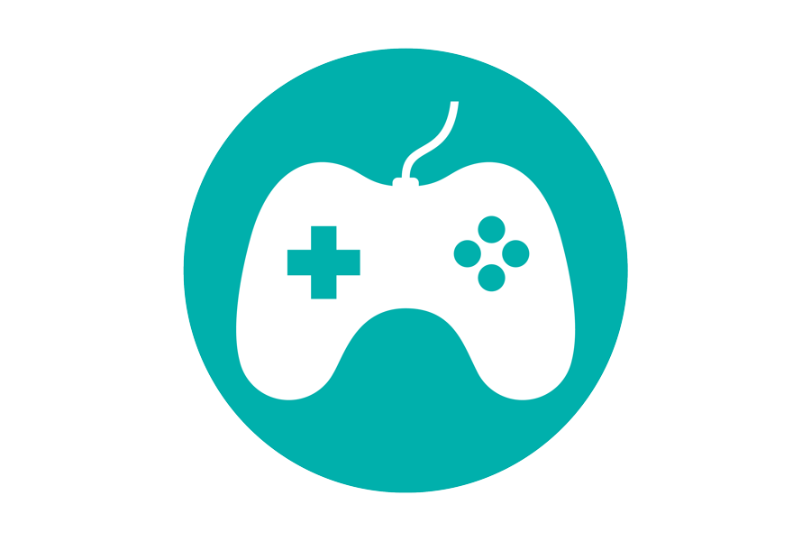 Icon of a video game controller.