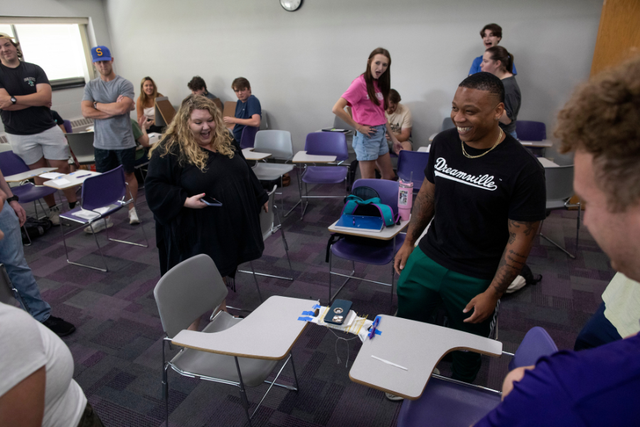 Students in a classroom.