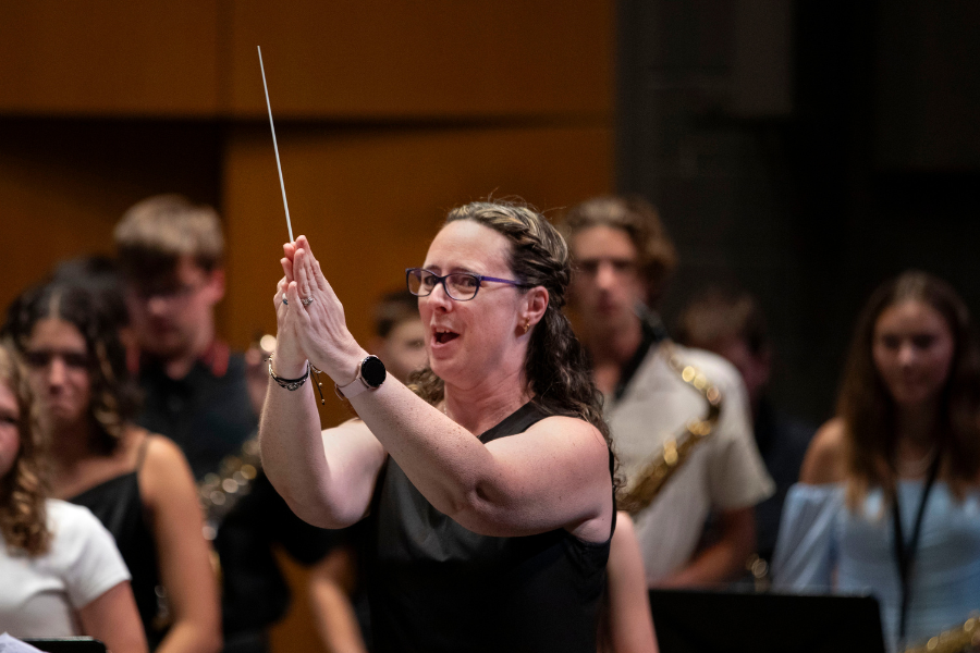 Lisa performs during ensemble.