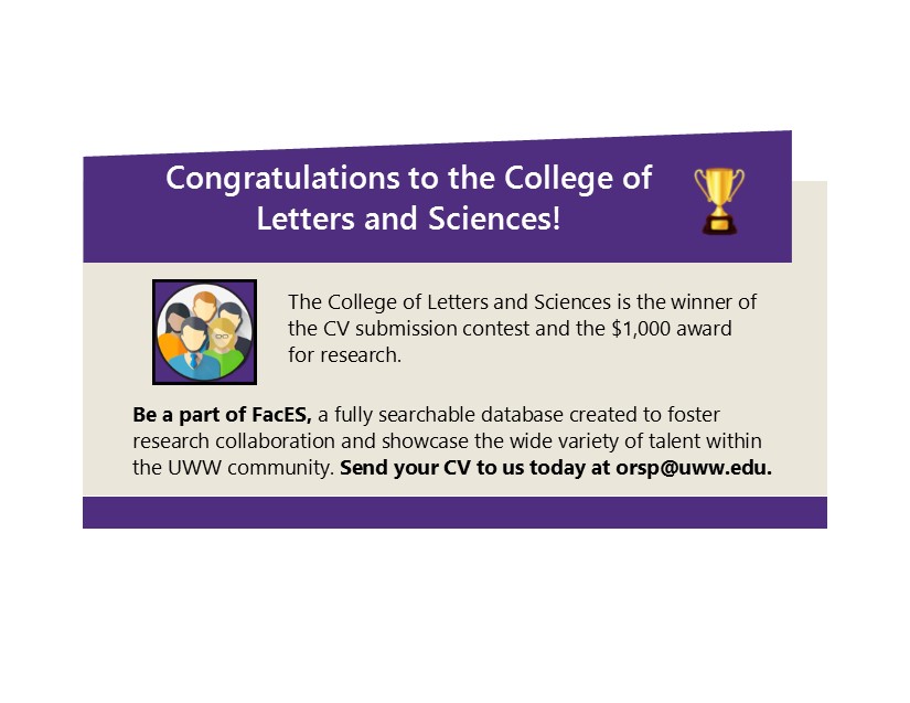 Congratulations to the College of Letters and Sciences!