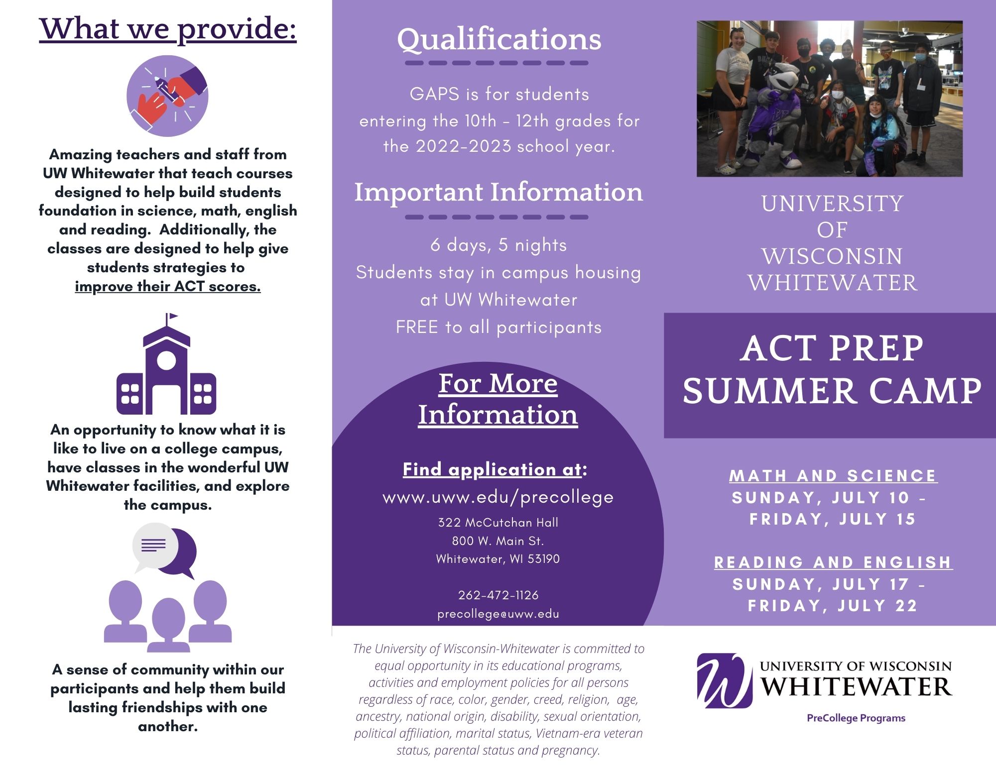 Uww 2023 Calendar Act Preparation Camp