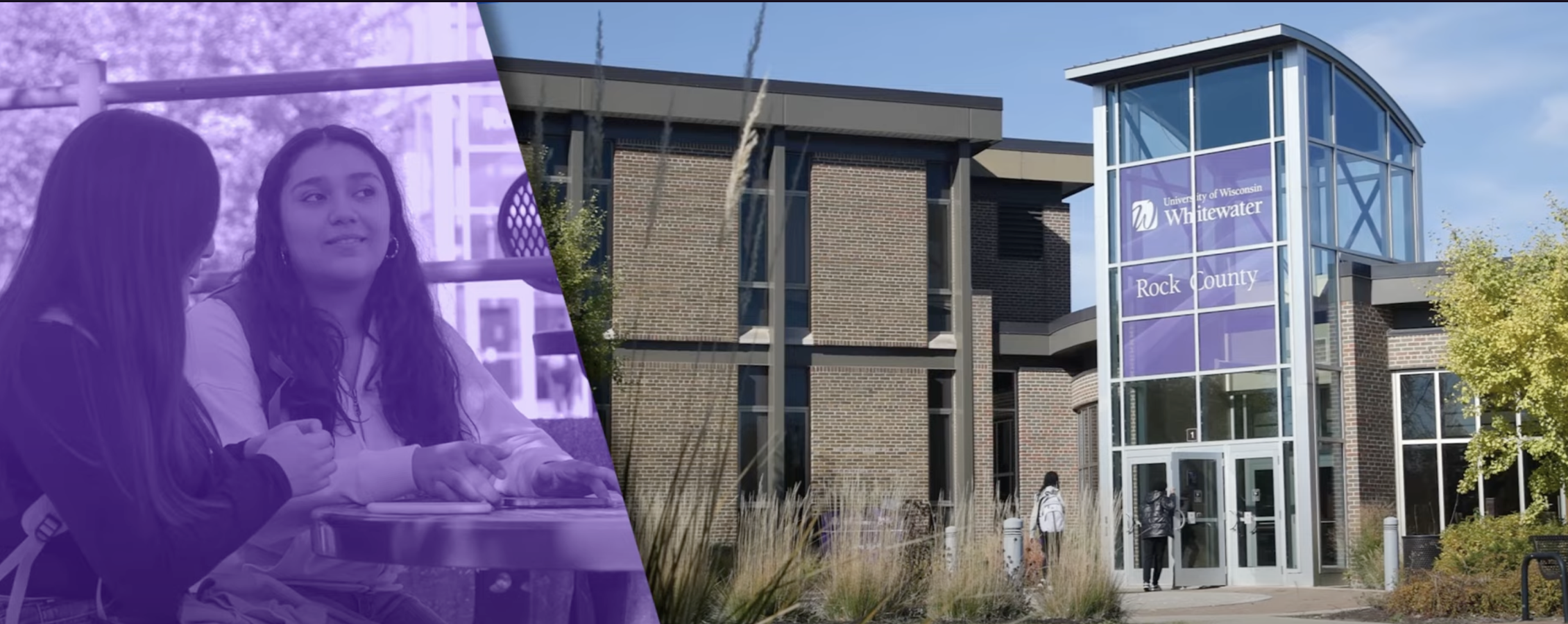 A collage of images showing the Rock County campus.