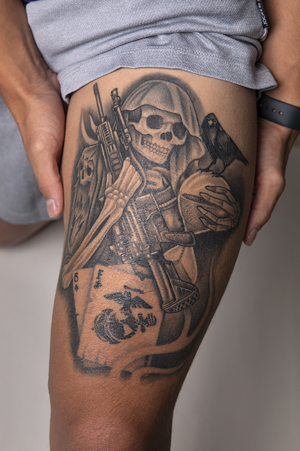 usmc Marine devil dog tattoo body rose cover up by tatu-grim on DeviantArt
