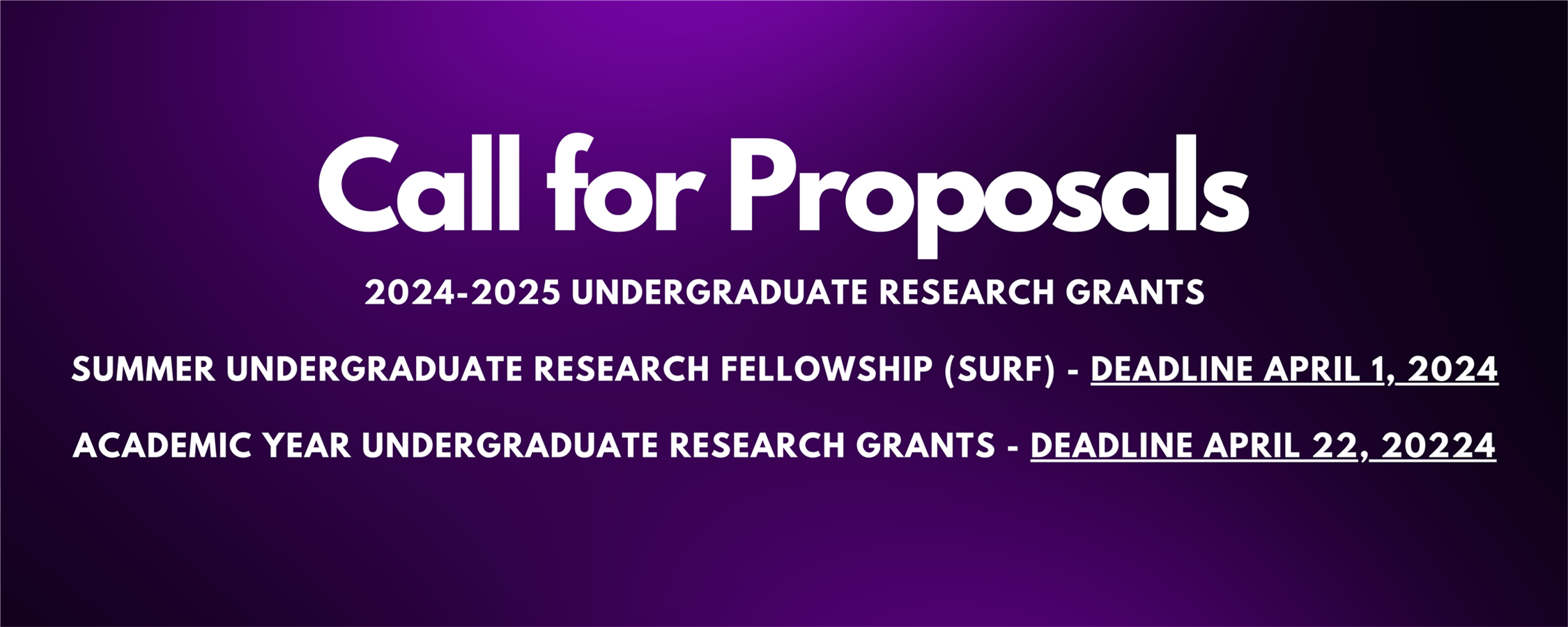 Call for proposals for undergraduate research grants